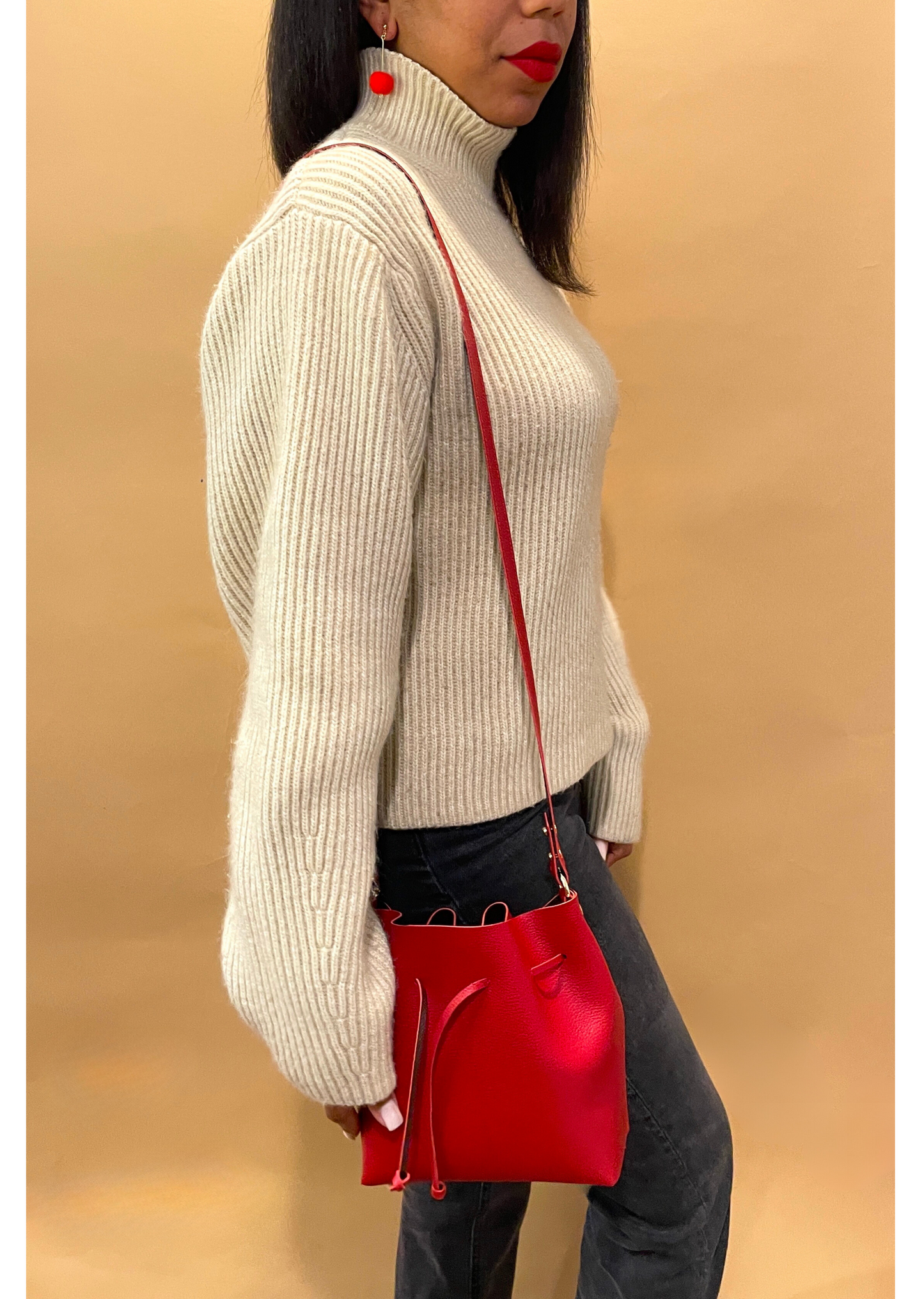 Leather Bailey Bucket Bag