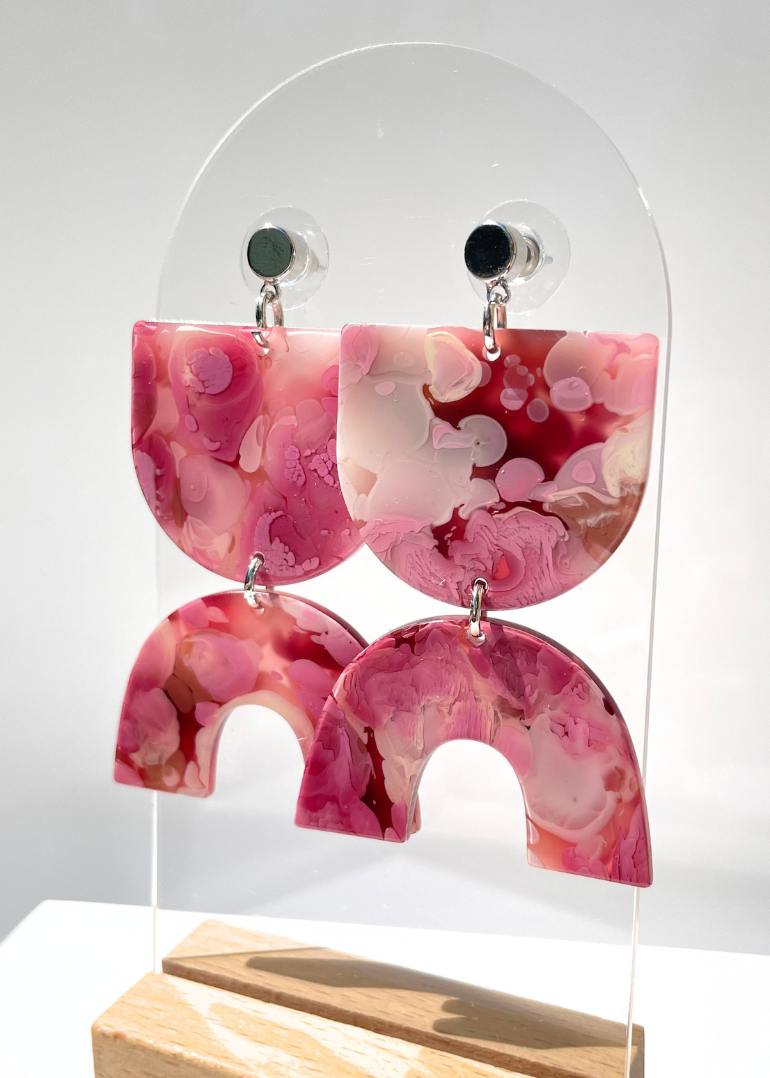Carmen Earrings (Mauve Marble)