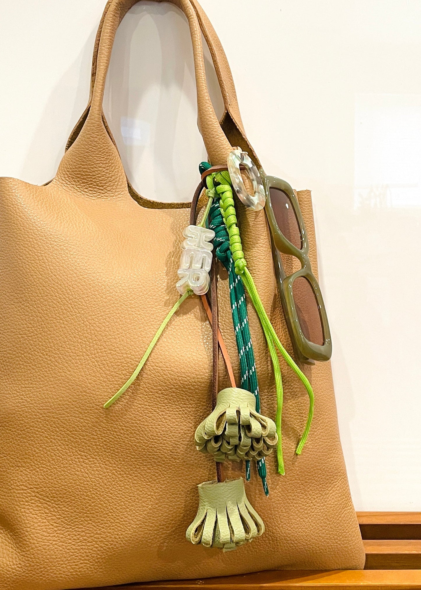 Leather Okra Pom Pom Charm (Single)