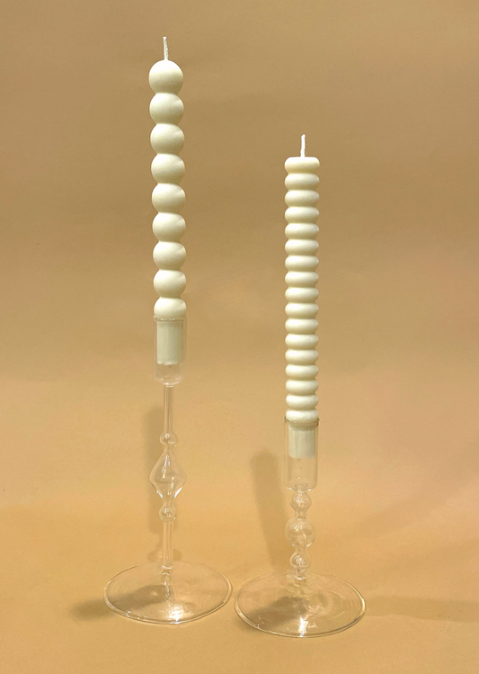 Ripple and Ball Drop Tapered Candles (set of 2)
