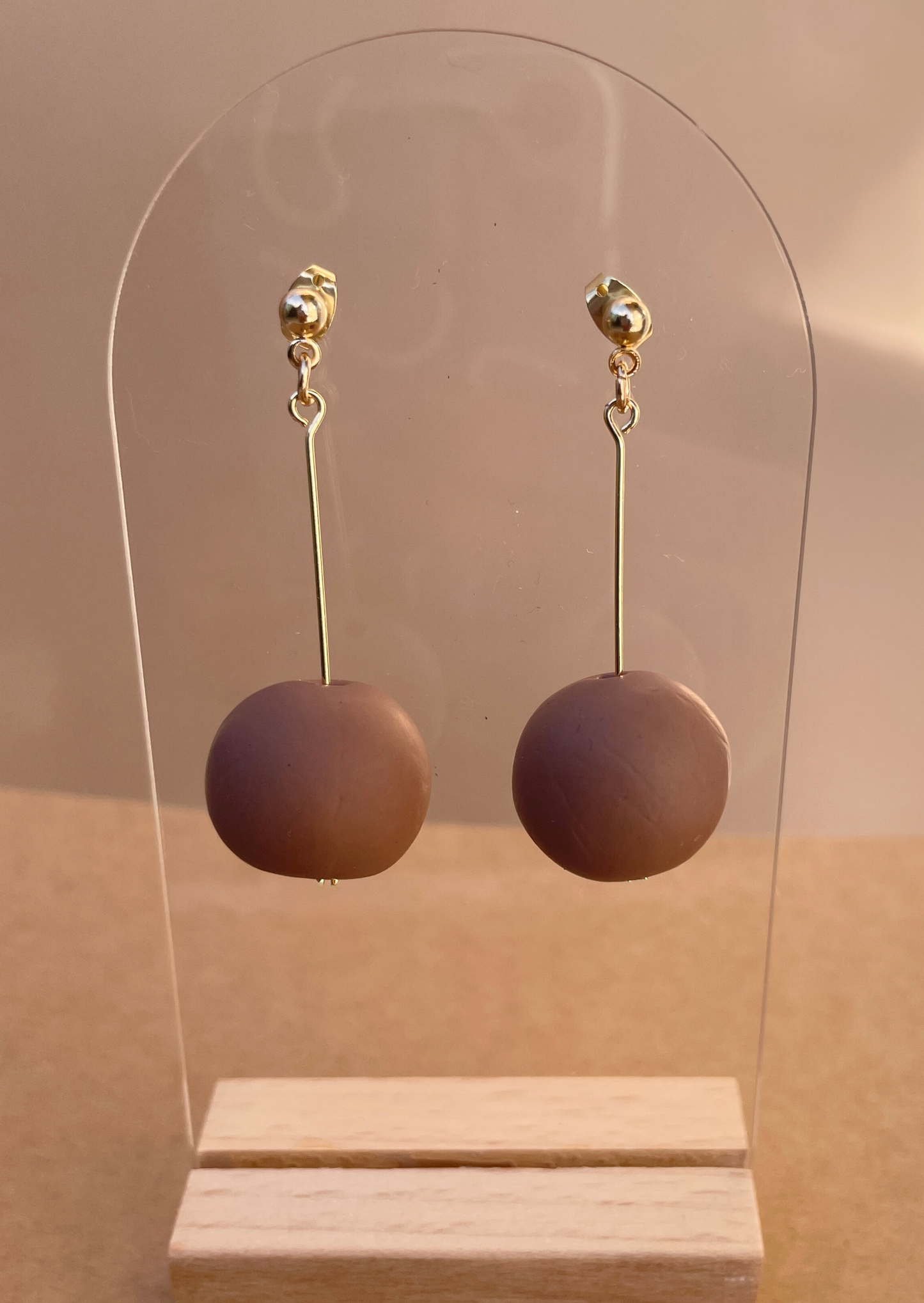 Ball Drop Earrings(Caramel)