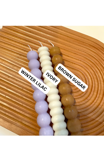Ripple and Ball Drop Tapered Candles (set of 2)