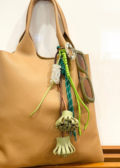 Leather Okra Pom Pom Charm (Single)