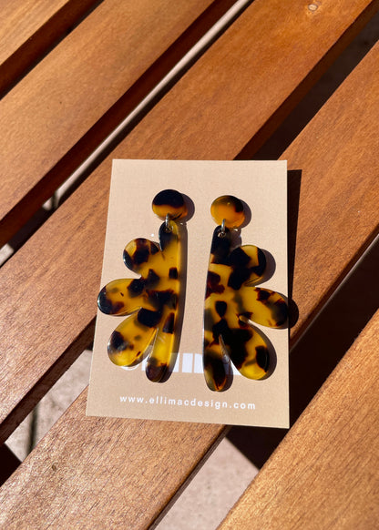 Flora Earrings (Yellow Tortoise)