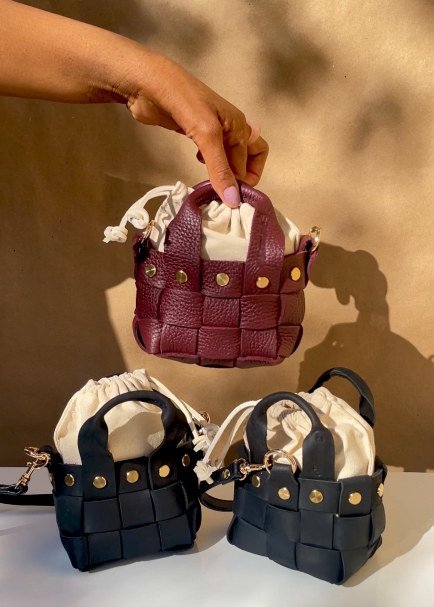 Mini Nina Basket Weave Crossbody